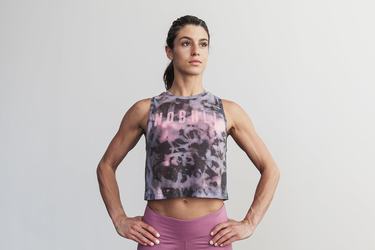 Nobull Muscle Tie-Dye Women's Tank Tops Pink Black | Australia (OI7106)